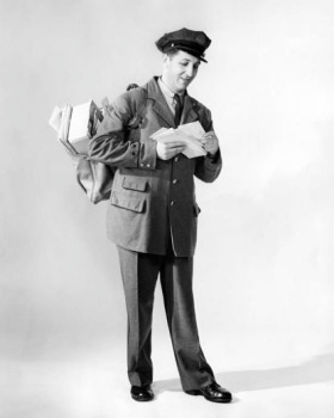 Postman standing with his mailbag Canvas Art - (24 x 36)
