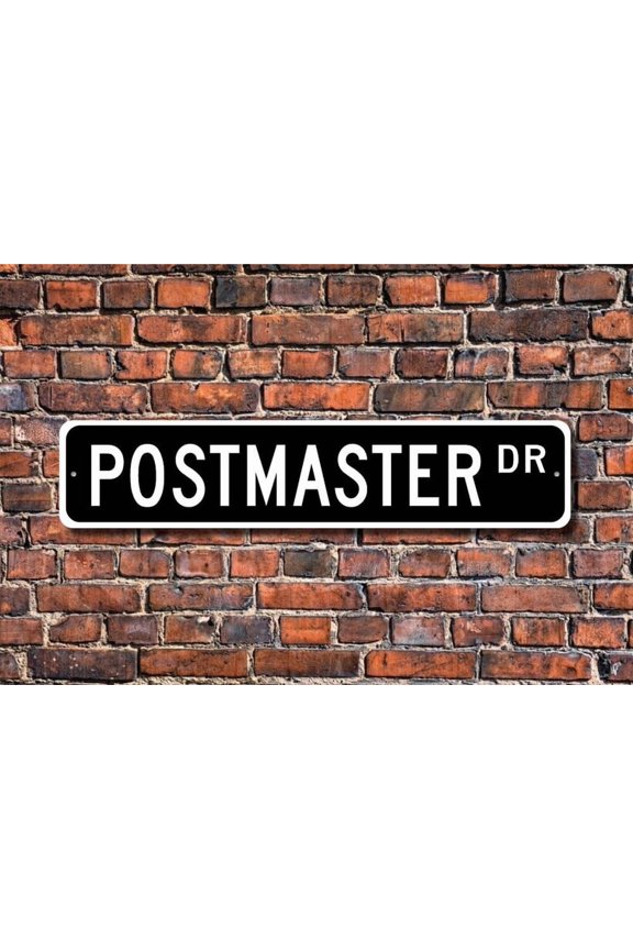 Postmaster Postmaster Gift Postmaster sign post office government employee mail supervisor Quality Metal Aluminum Sign - Size: 16 x 4 Inches