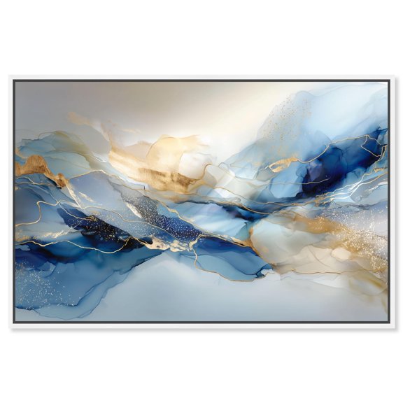 Postmodern Flow I Canvas Abstract Wall Art by Art Remedy, White Frame, 36 x 24