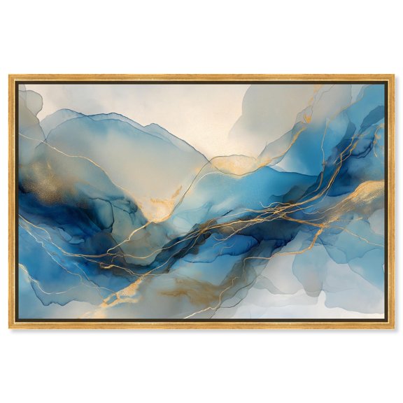 Postmodern Flow II Canvas Abstract Wall Art by Art Remedy, Gold Frame, 54 x 36