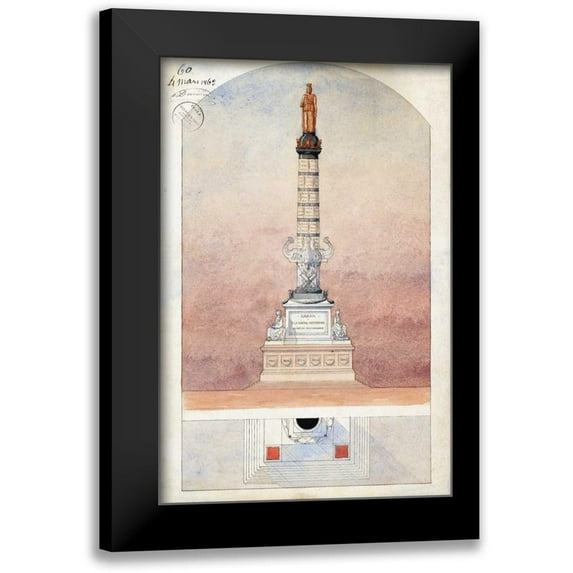 Postolle, Victor 17x24 Black Modern Framed Museum Art Print Titled - Column of Navarin
