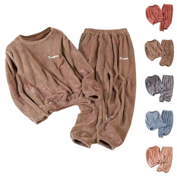 Postpartum Lounge Sets – Cozy Pajamas for Women Set & Maternity Wear Winter Plus Size Coral Pajama Set Women's Thickened Flannel Sleepwear Men's Warm Couples' Homewear For Both Indoor & Outdoor Use