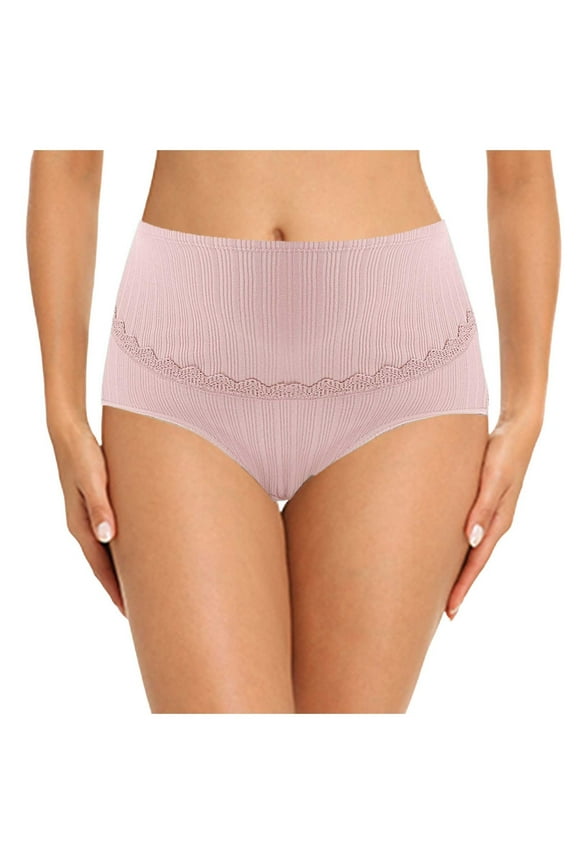 Postpartum Panties Women's Briefs plus Size Women Comfortable High Waist Maternity Panties Large Size Breathable Belly Support Adjustable Pregnancy Lace Ribbed Briefs
