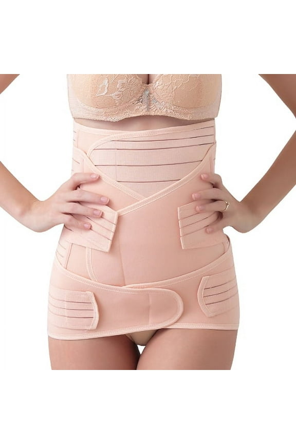 Postpartum Recovery and Support belt/wrap, slimming girdle, Pack 1, Beige Size L