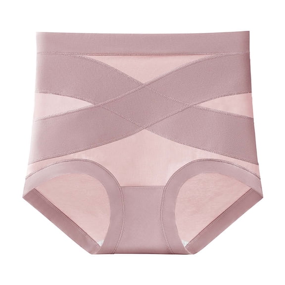 Postpartum Underwear, Prolriy Comfort Leakproof and Shaping High Waisted Leakproof Shapewear Panties for Women Pink XXL