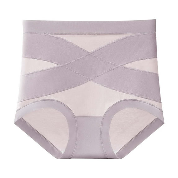 Postpartum Underwear, Prolriy Comfort Leakproof and Shaping High Waisted Leakproof Shapewear Panties for Women Purple M