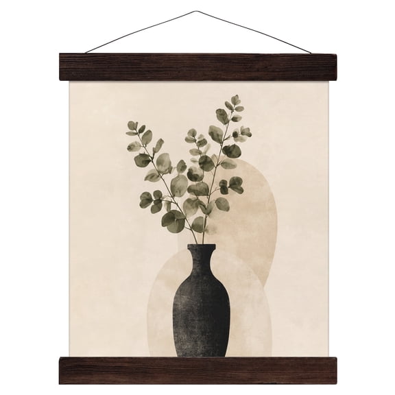 Postrame 1 Pack Magnetic Poster Hanger Frame 8" Wood Frame Wall Hanging Teak Wood