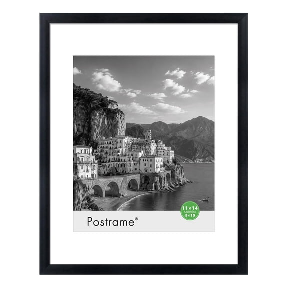 Postrame 11x14 Picture Frame Black, Display Pictures 8x10 or 11 x 14, Photo Frames for Wall Hanging