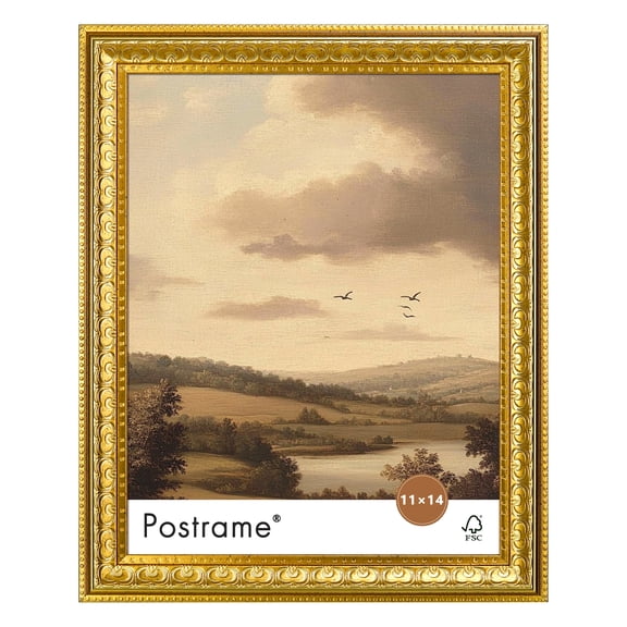 Postrame 11x14 Vintage Picture Frames,Gold Photo Frame Decorative for Wall or Tabletop Display