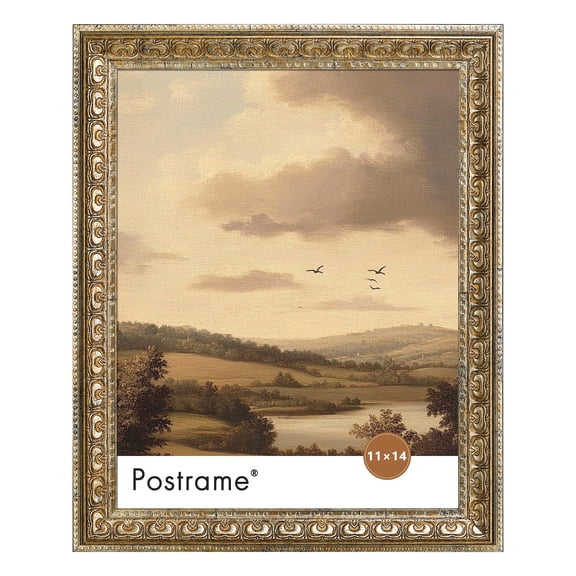 Postrame 11x14 Vintage Picture Frames,Gold Photo Frame Decorative for Wall or Tabletop Display