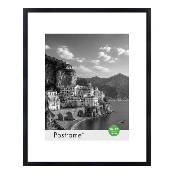 Postrame 16x20 Picture Frame Black, Display Pictures 11x14 or 16 x 20, Photo Frames for Wall Hanging