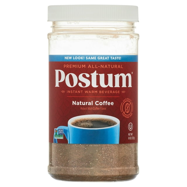 Postum CaffeineFree Instant Coffee Substitute, Coffee Flavor, 8 oz Jar