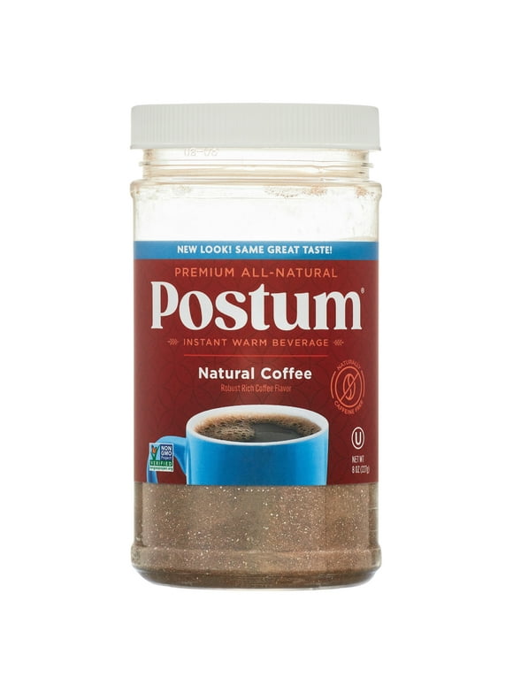 Postum Caffeine-Free Instant Coffee Substitute, Coffee Flavor, 8 oz Jar