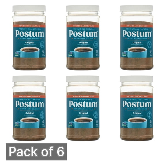 Postum Caffeine-Free Instant Coffee Substitute Original Flavor 8 oz - Pack of 6