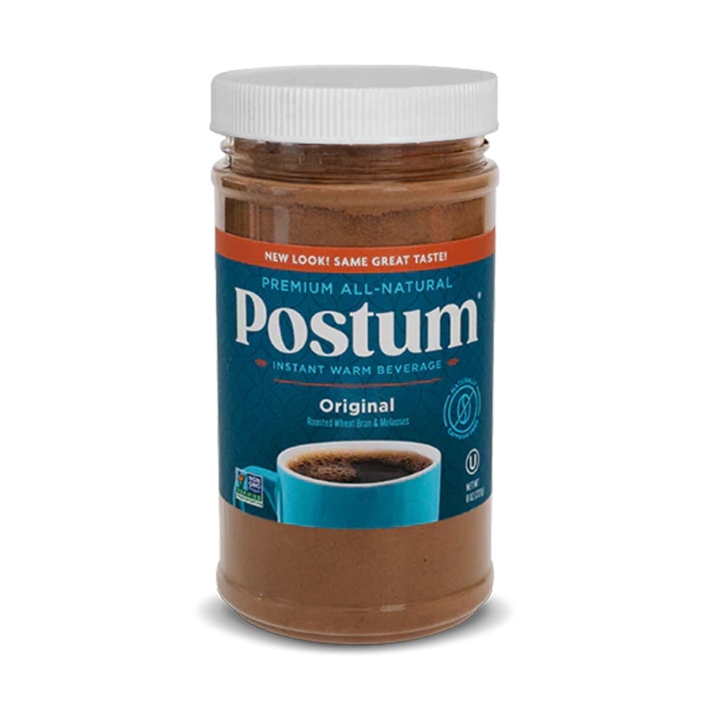 Postum Caffeine-Free Instant Original Flavor, Gluten-Free, Kosher, 8 oz Jar, nonGMO, made of natural ingredients, wheat and molasses