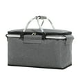 Postuois 18L Insulated Picnic Basket with Handle Large Capacity Zipper