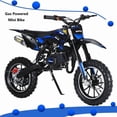 thumbnail image 1 of Postuois 49CC Kids Dirt Bike,2-Stroke Gas Powered Mini Dirt Bike Pit Bike for Kids Up to 25 MPH Off-Road Motorcycle Disc Brakes 330LBS Max Load Pull Start Gift for Boys Girls Youth 7-12 (Blue), 1 of 7
