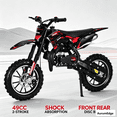 thumbnail image 1 of Postuois 49CC Kids Dirt Bike 2-Stroke - Mini Kids Dirtbike, Gas Dirt Bikes, Pit Bike, with Front Rear Disc Brakes, Off-Road Tires, Shock Absorption, Dirtbikes Load Capacity Up to 330LBS Red, 1 of 7