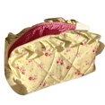 Postuois Cosmetic Bag Large Capacity Zipper Closure Shirring Flower