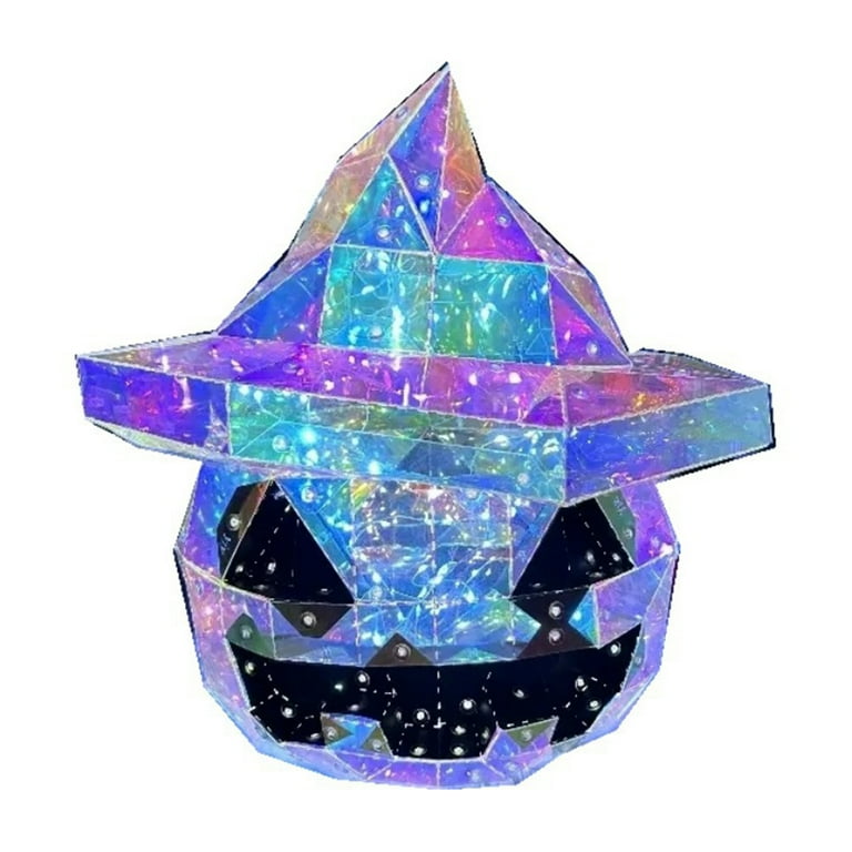 Postuois Prismatic Iridescent Pumpkin LED Lights Halloween LED