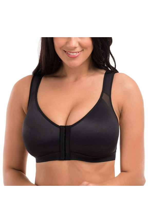 Posture Bra Corrector for Women Full Coverage Front Closure X-Strap Wireless Back Support Fix Body Shaper Bra