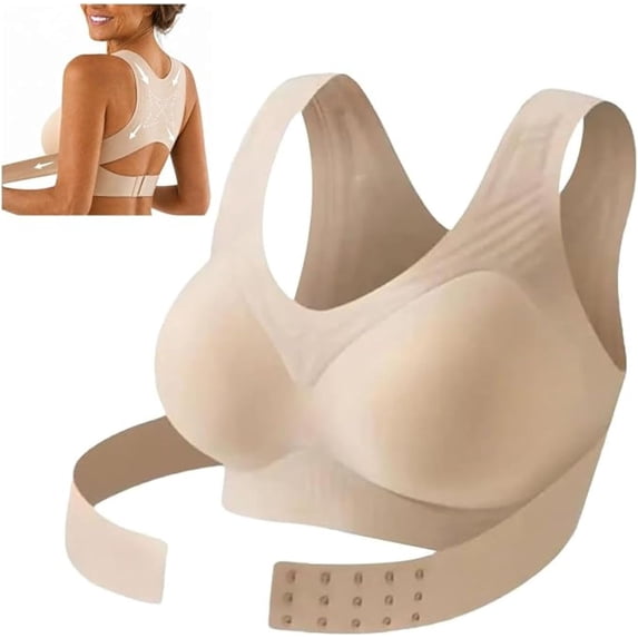 Posture Bra for Women Front Closure Wireless Back Posture Support Bra