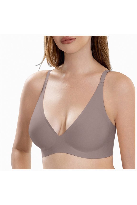 Posture Bras for Women - Front Closure Bra for Women No Underwire Back Support Full Coverage Bra(Coffee,XXL)