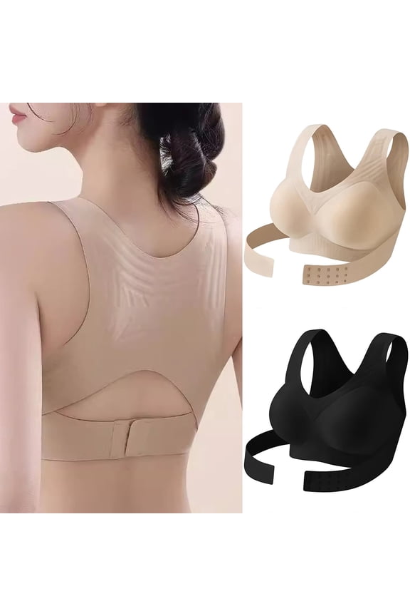 Posture Bras for Women High Support Full Coverage Front Closure Bralettes Seamless No Underwire Push Up Bras