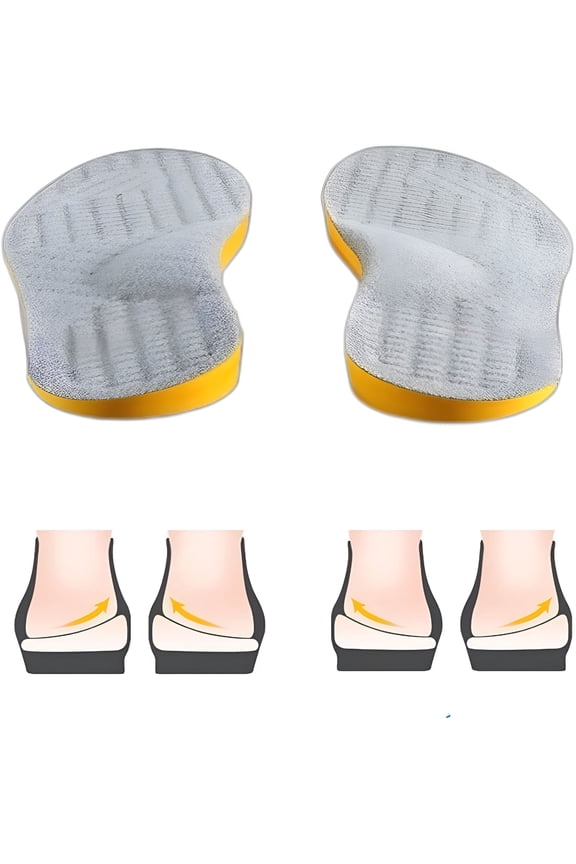 Posture Correcting Orthotic Insoles 4 in 1 Gel Insoles Flat Feet Arch Support Orthopedic Overpronation Supination Plantar Fasciitis Metatarsalgia X/O Valgus Varus (Length 26.8cm)