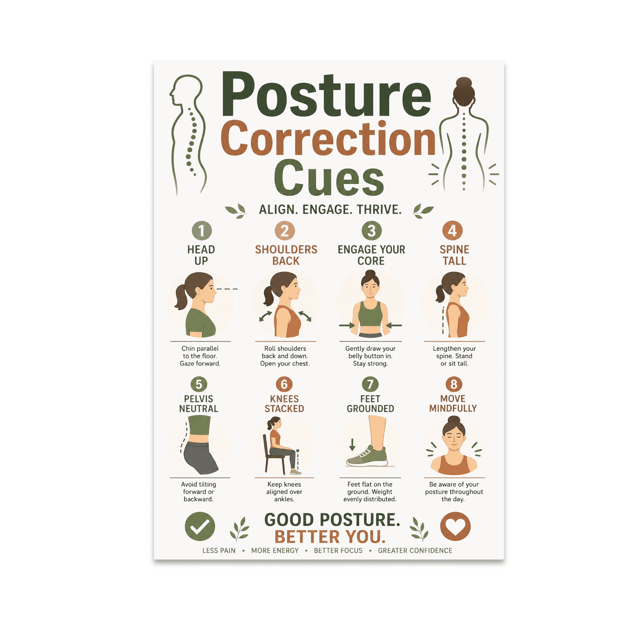 Posture Correction Infographic - Home Office Decor - 13x19 Poster Print ...