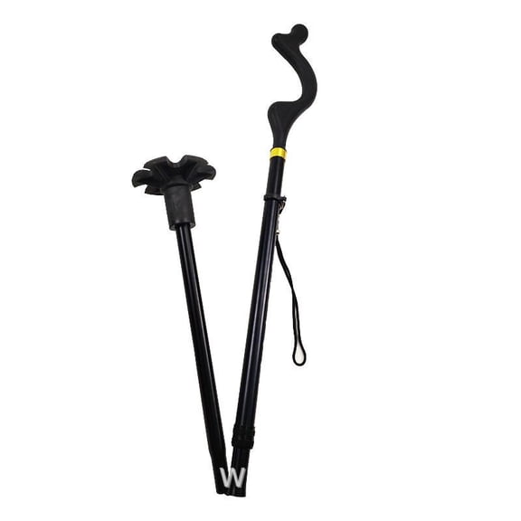 Posture Corrective Walking Cane with Ergonomic Handle Foldable Adjustable Height Aluminum Hiking Stick 360 Traction Tip for Stability & Upright Posture