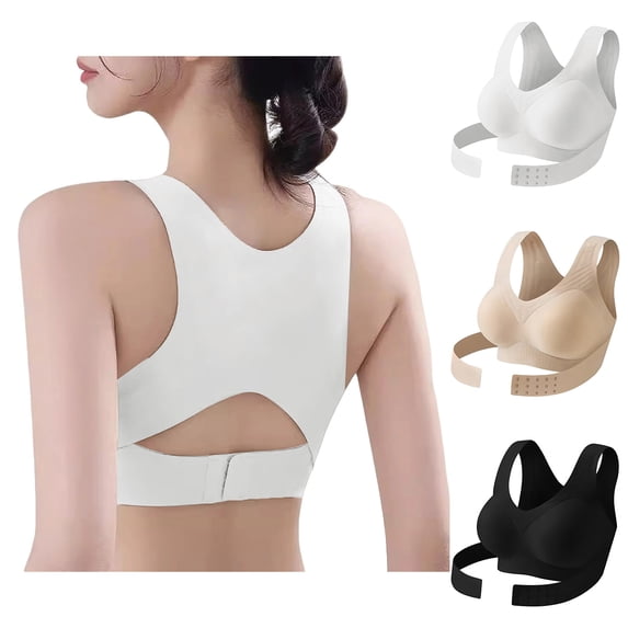 Posture Corrector Bra for Women Front Closure Wireless with Back Support Everyday Bras for Women Size S-2XL