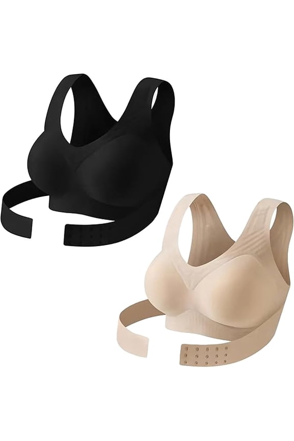 Posture Corrector Bra for Women, Seamless Breathable Shaping Support for Bra Shaping Good Posture(Black,38)