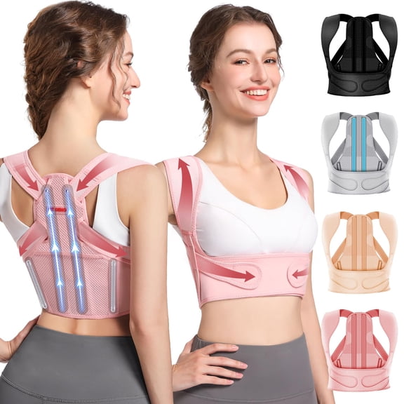 Posture Corrector Brace Pink Medium/Large Upper Back Neck Shoulder Support