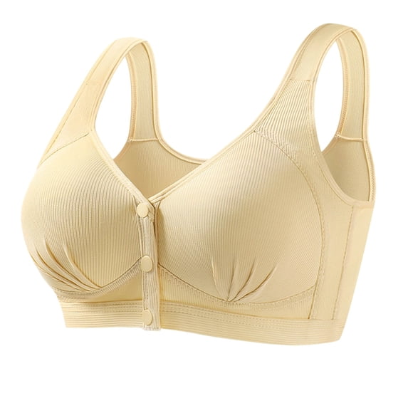 Bras for Women Front Closure Bra Full Coverage Comfortable Bras No Underwire Plus Size Bra Beige 38