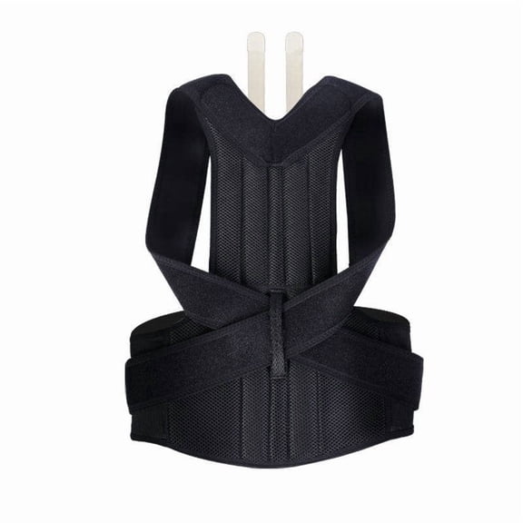 Posture Corrector Full Back Support Brace for Women Men Upper and Lower Back Pain Relief Thoracic Kyphosis Rounded Shoulders Compression Vest Back Posture (Color : Black, Size : Large)