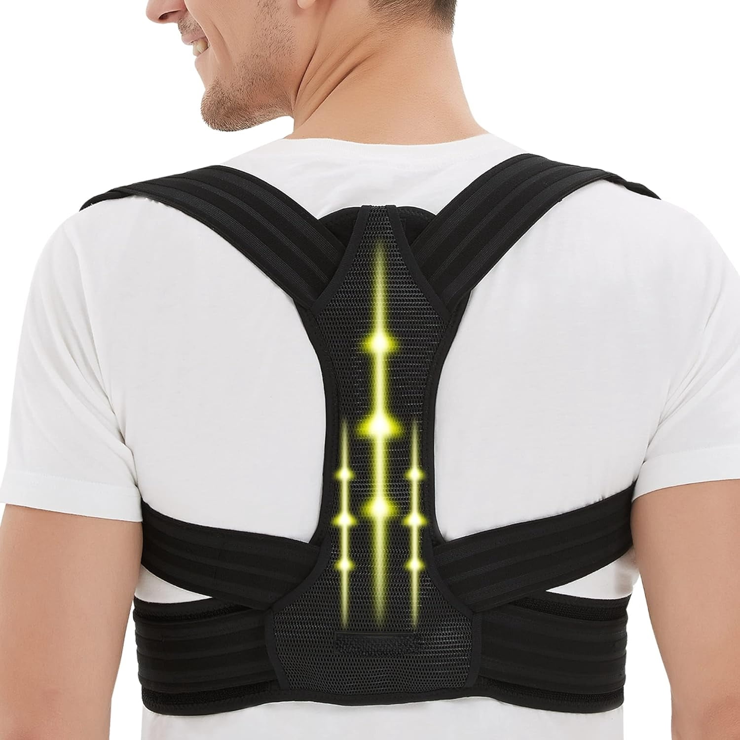 Adjustable Posture Corrector For Men & Women - Back Brace For Upper/Lower Pain Relief (Size XL: 37-42")