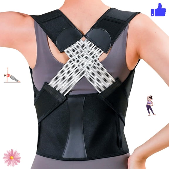 SUNFEIII Posture Corrector Adjustable Full Back Support Shoulder Straightener for Men and Women, Upper and Lower Back Pain Relief, XL