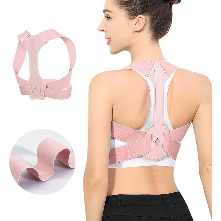 Posture Corrector for Women Adjustable Upper Back Brace for Clavicle Support and Providing Pain Relief from Neck Shoulder Comfortable Upright Back Straightener Pink M 31 36 Inch Walmart