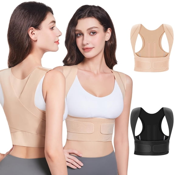 Posture Corrector For Women Invisilite: Invisible Lightweight Brace Neck Shoulder & Upper - Improve Correct Hunchback Slouching Under Clothes Small/medium