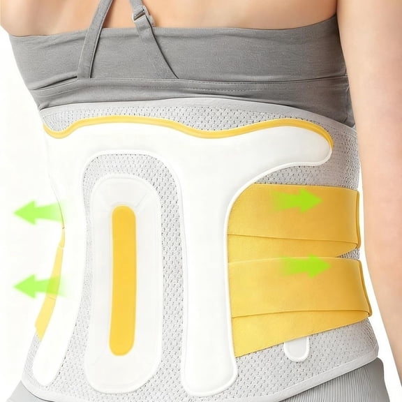 Posture Corrector For Women and Men, Breathable Waist Lumbar Support Belt for Sciatica, Herniated Disc, Scoliosis Back Pain Relief, Heavy lifting, with Dual Adjustable Straps