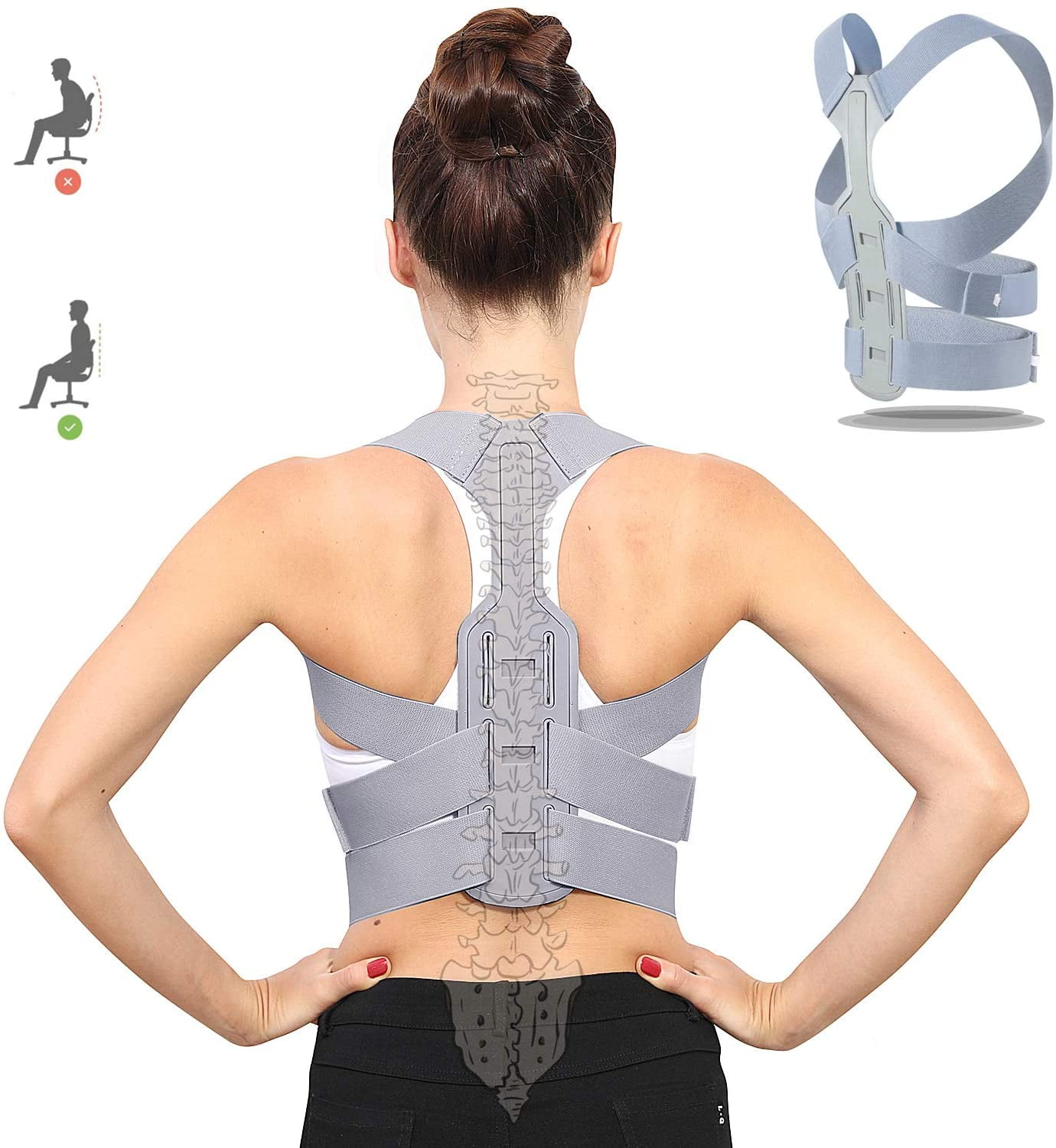 Adjustable Upper Back Posture Corrector Clavicle Support Shapewear Corsets  for Neck Shoulder Pain Relief Hunchback Correction