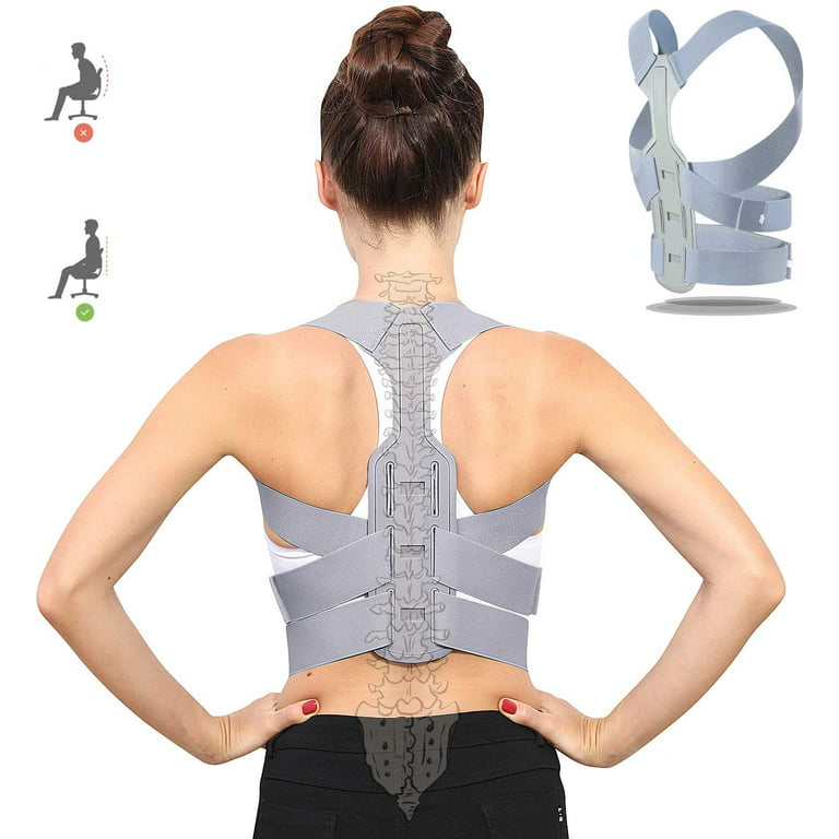 Posture Corrector for Women and Men Under Clothes, Upgraded Upper Back  Support Clavicle Brace Shoulder Straps / Back Straightener / Posture  Trainer Belt for Pain Relief, Kyphosis, -L 
