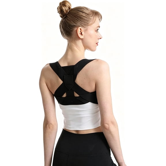 Wrongduck Posture Corrector for Women, Adjustable Chest Support Back Brace with Breathable Elastic Bands, Shoulder Straightener for Daily Wear & Light Exercise