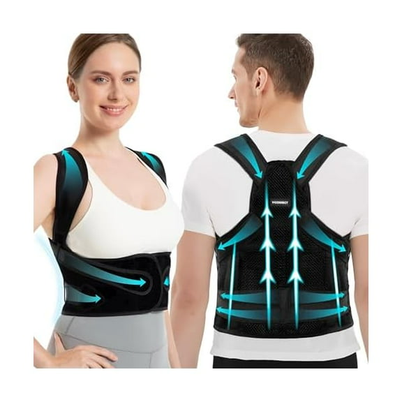 Posture Corrector for Women Support: Posture Brace for Men - Shoulders Straightener Relieve Upper Back Pain (Black, Small)