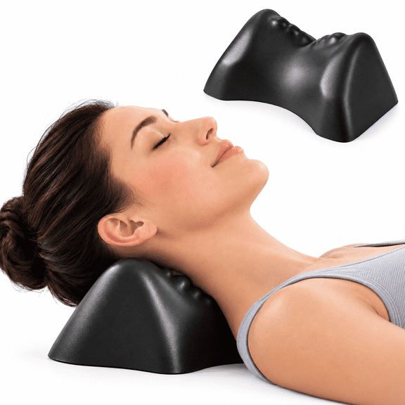 Posture Release Tool for Neck Hump, Hands-Free Base with Non-Slip Base, Neck Stretcher Traction Device of Mini Massager, Head & Neck Relaxation, Daily Self-Care, Home, Office & Travel