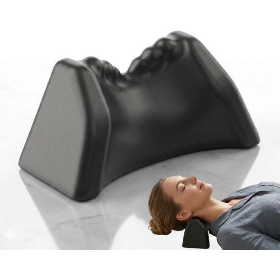 Posture Release Tool, Occipital Release Tool & Neck Stretcher with Acupressure Nodes, Cervical Traction Device for Tension Headache Relief, Neck and Shoulder Relaxer Pillow