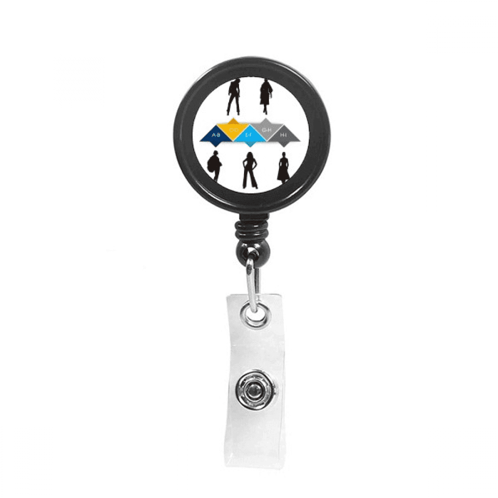 Posture Selection Outline Models Retractable Keychain Badge Holder ID Badge