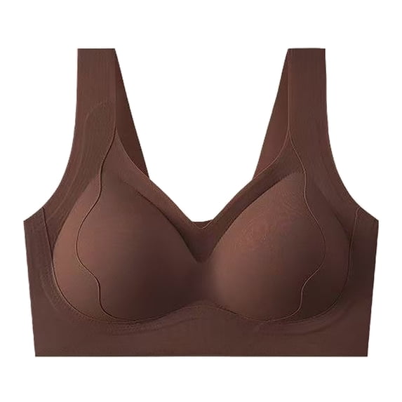 Posture Support Bra Supportive Bras Bra No Underwire Bralettes for Women Lifting Bra Posture Bra Full Coverage Bra Comfy Soft Bra Jelly Bras for Women Sleep Bra Front Closure Bras Coffee XL