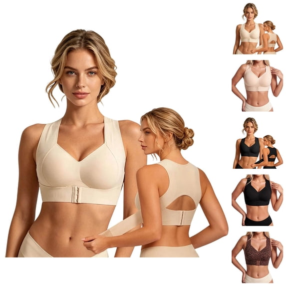 Posture Support Bras for Women Postural Correction Bras for Women Wireless Bra Wide Strap Back Support Full Coverage Bra